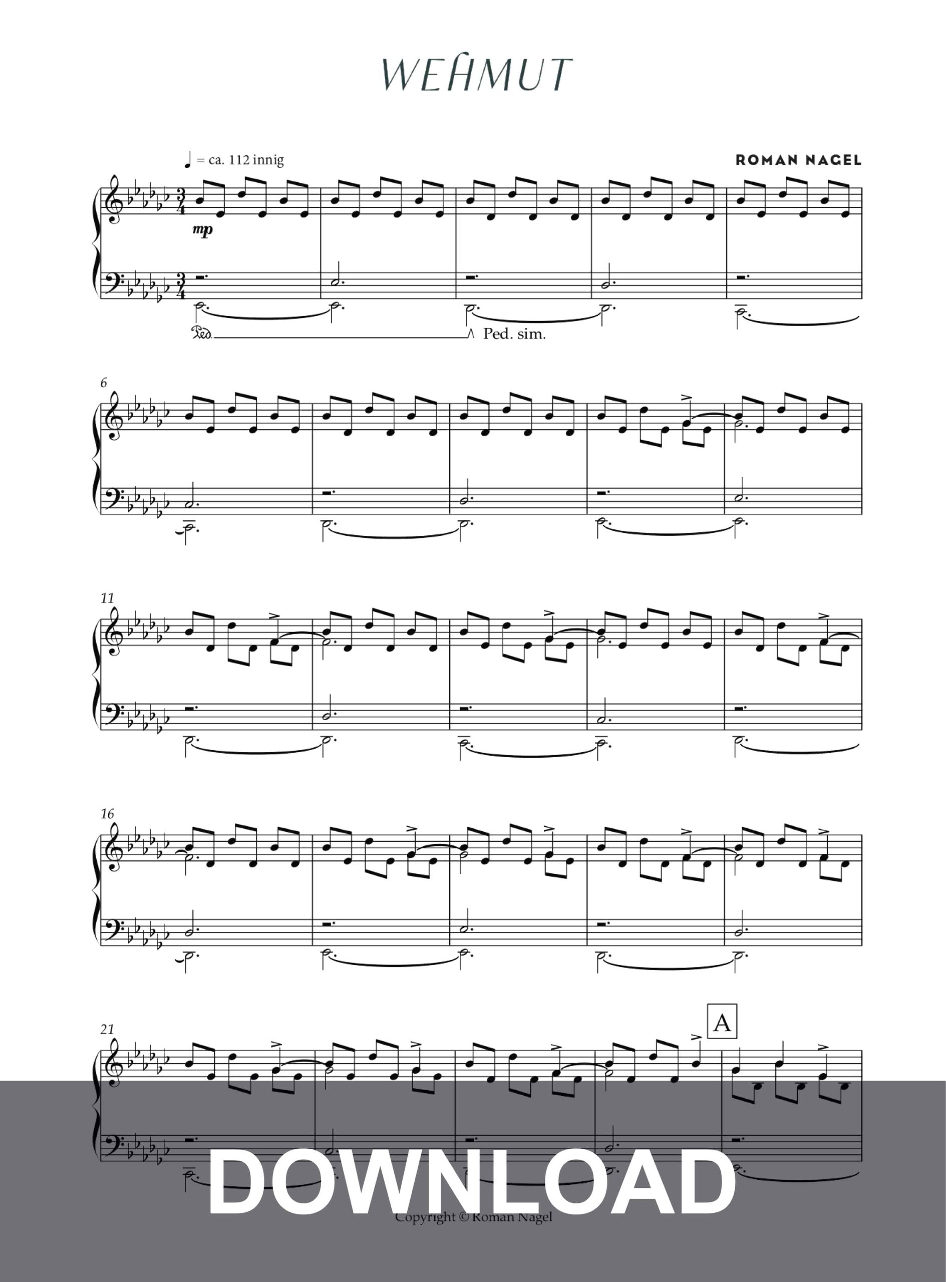 Wehmut – Sheet Music – Download