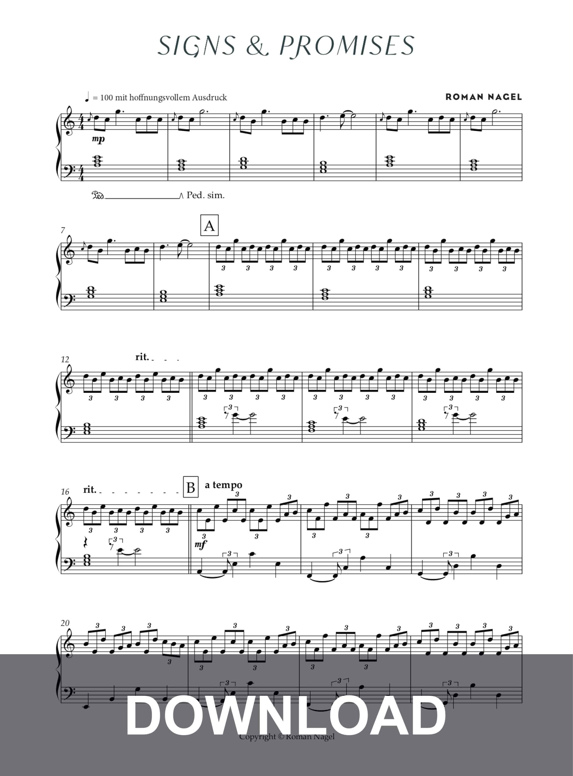 Signs & Promises – Sheet Music – Download